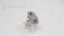 Deco Style 18ct White Gold Sapphire & Diamond Cluster