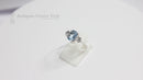 18ct White Gold Aquamarine & Diamond 3 Stone 0.35ct