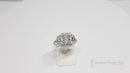 Art Deco Style 18ct White Gold Emerald & Diamond Ring