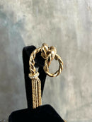 Vintage Christian Dior Gold Plated Rope & Tassel Chain Brooch 1970s