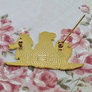 Skiing Penguins Brooch