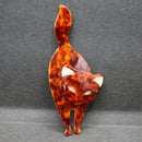 Lea Stein tortoiseshell brown “Standing cat” brooch
