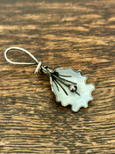 Modern Mid Century Sterling Silver Aksel Holmsen Snowdrop White Enamel Flower Brooch