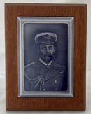 HRH Prince of Wales, Later George V, Portrait Tile in Naval Uniform. Circa 1901 - 1910.