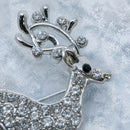 Silver Tone Reindeer Brooch