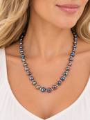 Peacock Freshwater Pearl Necklace with 14ct Gold Clasp and Spacers