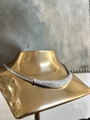 Vintage Christian Dior Silver Plated Rhinestone Necklace