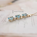 9ct Gold Blue Topaz Pendant