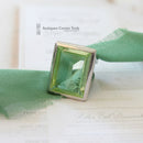 Daniel Swarovski Paris Collection Sterling Silver & Green Synthetic Spinel Statement Ring