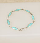 Beautiful Silver & Turquoise Bracelet – 7¼” Stamped 925