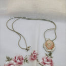 Vintage Silver & Pink Locket & Chain