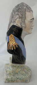 Emperor Alexander I of Russia, Early 19th Century Staffordshire Pottery Bust in the Manner of Wood and Caldwell.