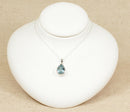 Silver & Topaz Pear Pendant & Chain