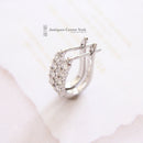18ct White Gold Diamond 5 Stone Half "Hoop" Earrings