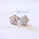 18ct White Gold Diamond Flower Earrings 0.60ct
