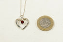 Silver & Garnet Heart Pendant