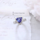 18ct White Gold Tanzanite & Diamond Ring