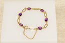 9ct Gold & Amethyst Bracelet