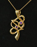 Stunning Clogau 9ct Gold & Amethyst Double Heart Pendant – Edinburgh 1981