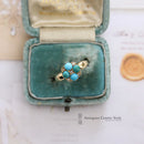 Antique 18ct Turquoise & Diamond Cluster Ring