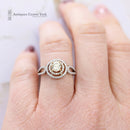 18ct White Gold Fancy Yellow & White Diamond Cluster