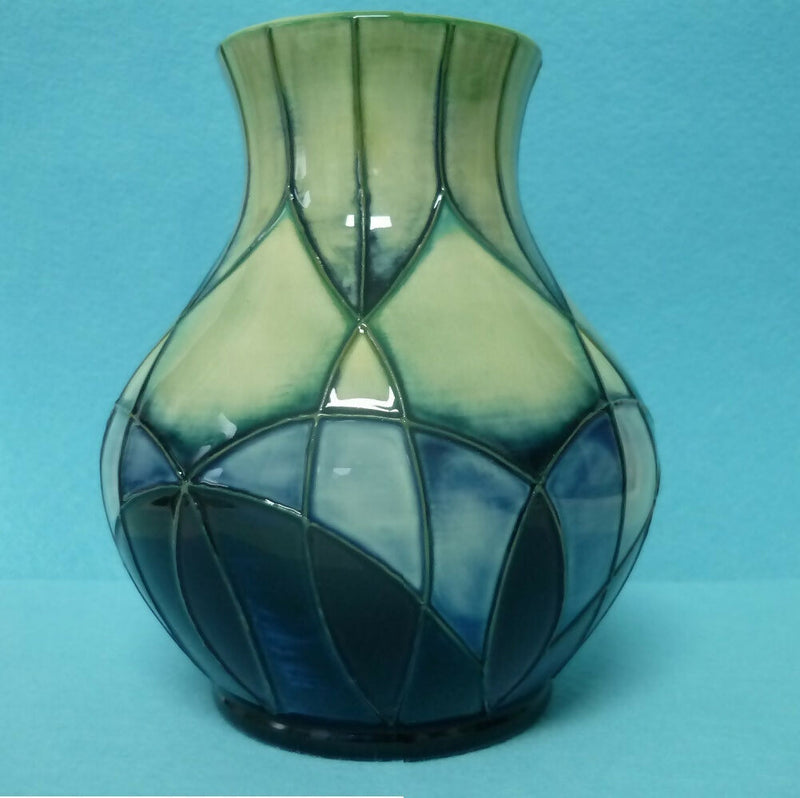A Large Moorcroft Vase (Height 6.1inch). Indigo Pattern by Emma Bossons.