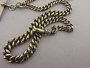 Victorian Solid Sterling Silver Albert Pocket Watch Chain t-Bar & Fob Bir 1896