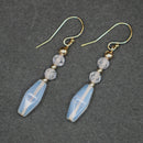 Bridget: Aaa white translucent crystals and cz faceted stone earrings