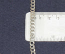 Classic Sterling Silver Flat Curb Link Necklace Chain 18 Inches