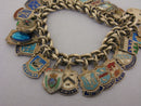 Vintage 1960s Silver Shield Souvenir Travel Charm Bracelet 28 Charms 62 grams