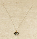 Silver Gilt Cloisonne Heart Pendant & Silver Chain