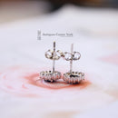 9ct White Gold Sapphire & Diamond Cluster Earrings