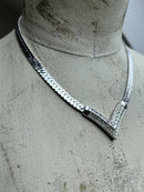 Vintage Christian Dior Silver Plated & Rhinestone Necklace