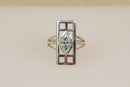 Stylish Kit Heath Sterling Silver & Blue Crystal Charles Rennie Mackintosh Style Ring