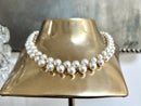 Vintage Balmain Paris Glass Pearl Double Strand Necklace