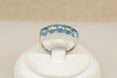 Silver & 5 Stone Blue Topaz Ring