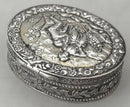 Continental Silver Oval Snuff Box. Imported London 1926, T. C. & Son Ltd. 1.5 troy ounces.