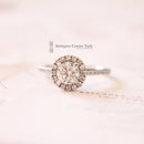 Platinum Diamond Halo Cluster Ring 0.65ct