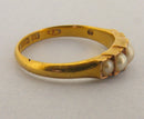 Victorian 15ct Gold 5 Stone Pearl Ring Birmingham 1891 Boxed