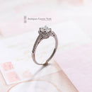 18ct White Gold Diamond Halo Cluster Ring 0.76ct
