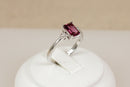 Elegant 18ct White Gold Rhodolite Garnet & Diamond Ring – Birmingham 2004