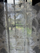 Beautiful Clematis Flower Lace Panelling off the roll sold per metre to finish in Bone 130cms wide