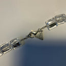 Silver foiled glass necklace by Carrie Elspeth
