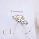 18ct White Gold Fancy Yellow & White Diamond Cluster