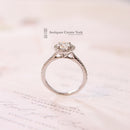 Platinum Diamond Halo Cluster Ring 0.65ct