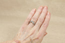 Silver Half Halo Labradorite Ring