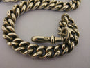 Very Heavy Antique Solid Sterling Silver Albert Pocket Watch Chain & T-Bar Bir 1893