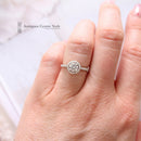 18ct White Diamond Halo Cluster Ring 0.64ct