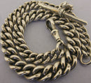 Heavy Antique Solid Sterling Silver Albert Pocket Watch Chain & T-Bar Bir 1906