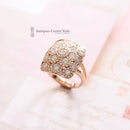 18ct Rose Gold Diamond Flower Cushion Cluster 2.71cts